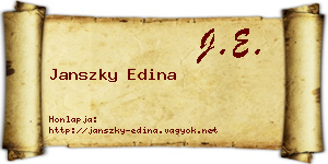 Janszky Edina névjegykártya